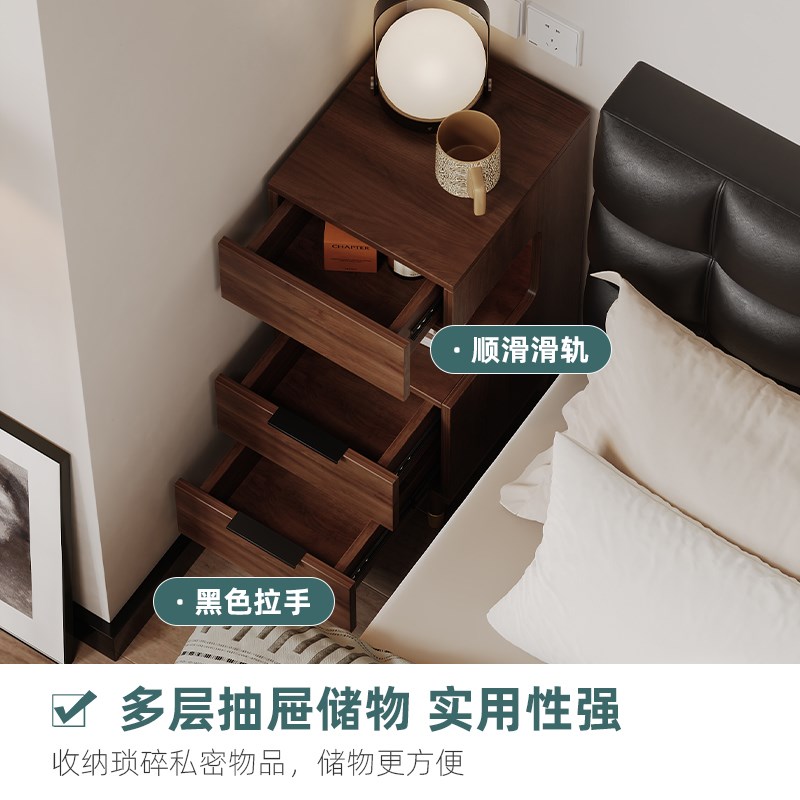 卧室实木床头柜迷你小型极窄床边柜超窄20公分30cm窄边夹缝小柜子