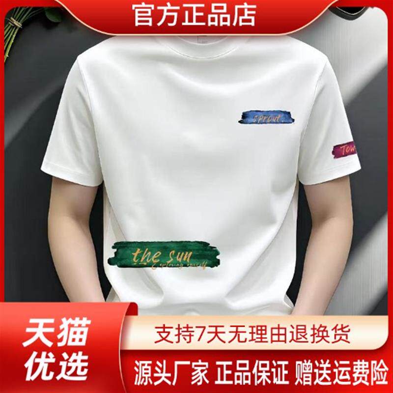 师凯服饰Amphelisia新款英文男士短袖T恤休闲修身正肩痞帅圆领