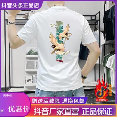 仕咖服装Amphelisia潮款男短袖t恤夏季新款印花半袖上衣修身百搭