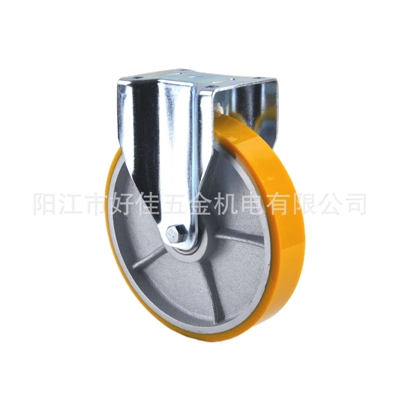 源头工厂产品250X50mm欧洲款重型铁芯聚氨脂PU定向脚轮