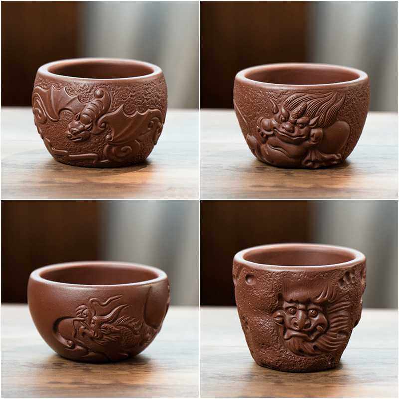 宜兴紫砂主人杯品茗杯浮雕仿古小茶杯功夫茶碗茶具套装,3C数码配件,摄像机配件,淘宝优惠券,粉丝福利购,淘宝优惠卷