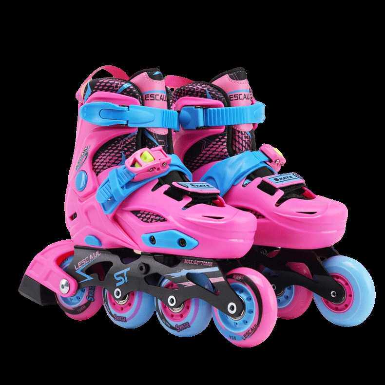 洛神ST儿童溜冰鞋轮滑鞋溜冰花样男女调节码数新品滑冰鞋带刹车器