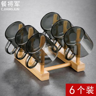 轻奢小杯子茶碗家用耐热功夫茶具套装 烟灰玻璃小茶杯6个装 品茗杯