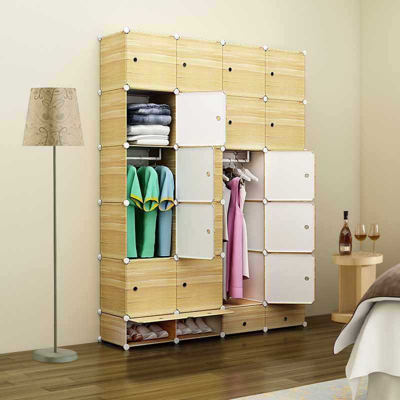四眼猴简易衣柜 pp树脂魔片组合衣柜 加深仿真木纹塑料魔片衣柜,住宅家具,简易衣柜,淘宝优惠券,粉丝福利购,淘宝优惠卷