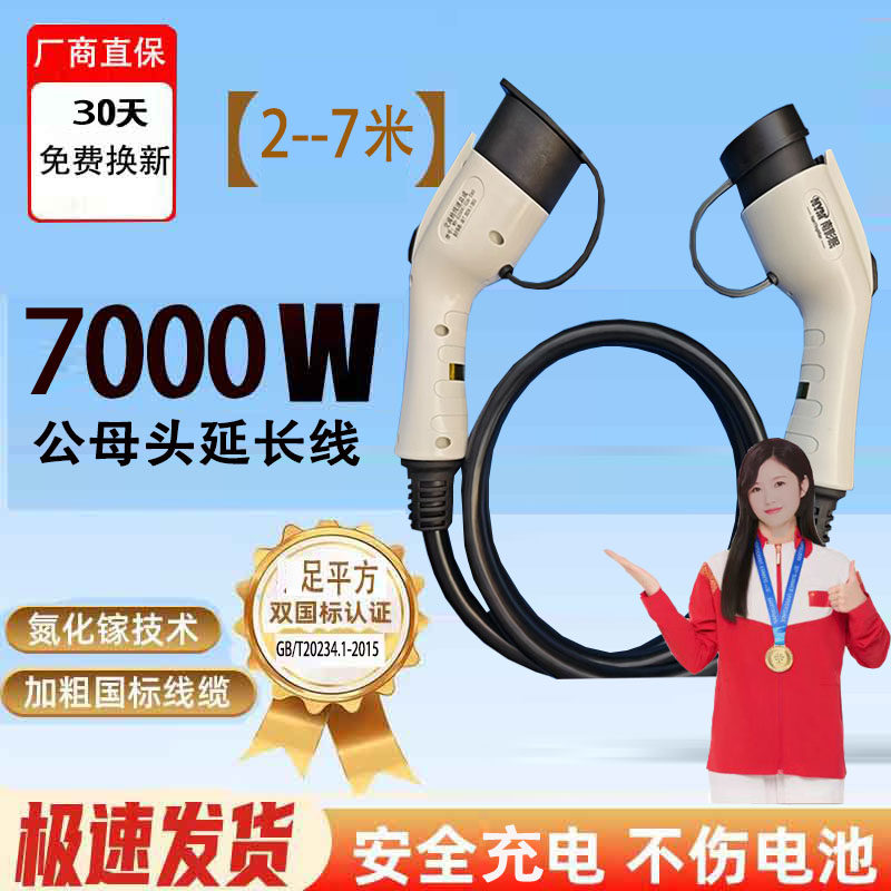 充电桩双头延长线充电枪对接头图片