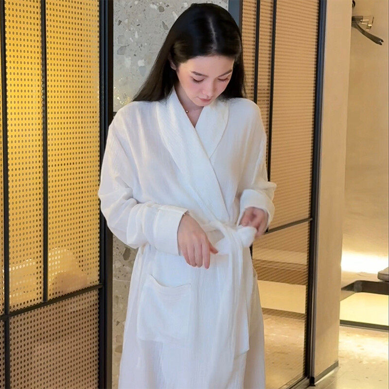 〈舒棉主义〉四季通用时尚宽松大码长袖吸水速干毛巾料居家服睡袍,女士内衣/男士内衣/家居服,睡袍/浴袍,淘宝优惠券,粉丝福利购,淘宝优惠卷