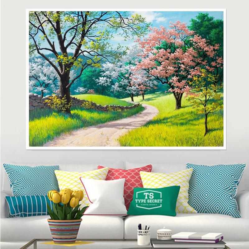 钻石画满钻新款2025清新风景5d点贴钻十字绣小客厅卧室餐厅砖石秀