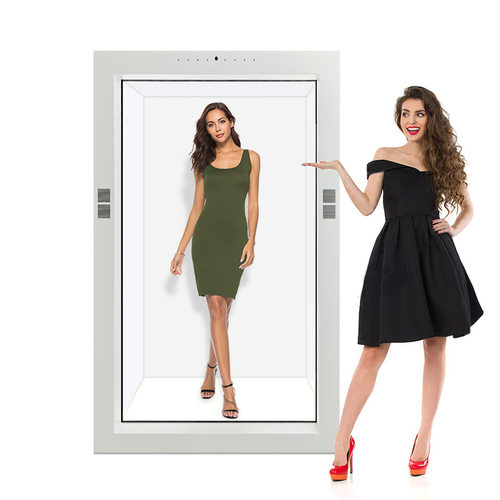 65 75 86寸3D全息透明屏展示柜橱窗广告智能虚拟数字人互动全息盒