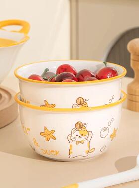 绣球猫餐具2件套【4.75英寸餐碗+长柄勺】