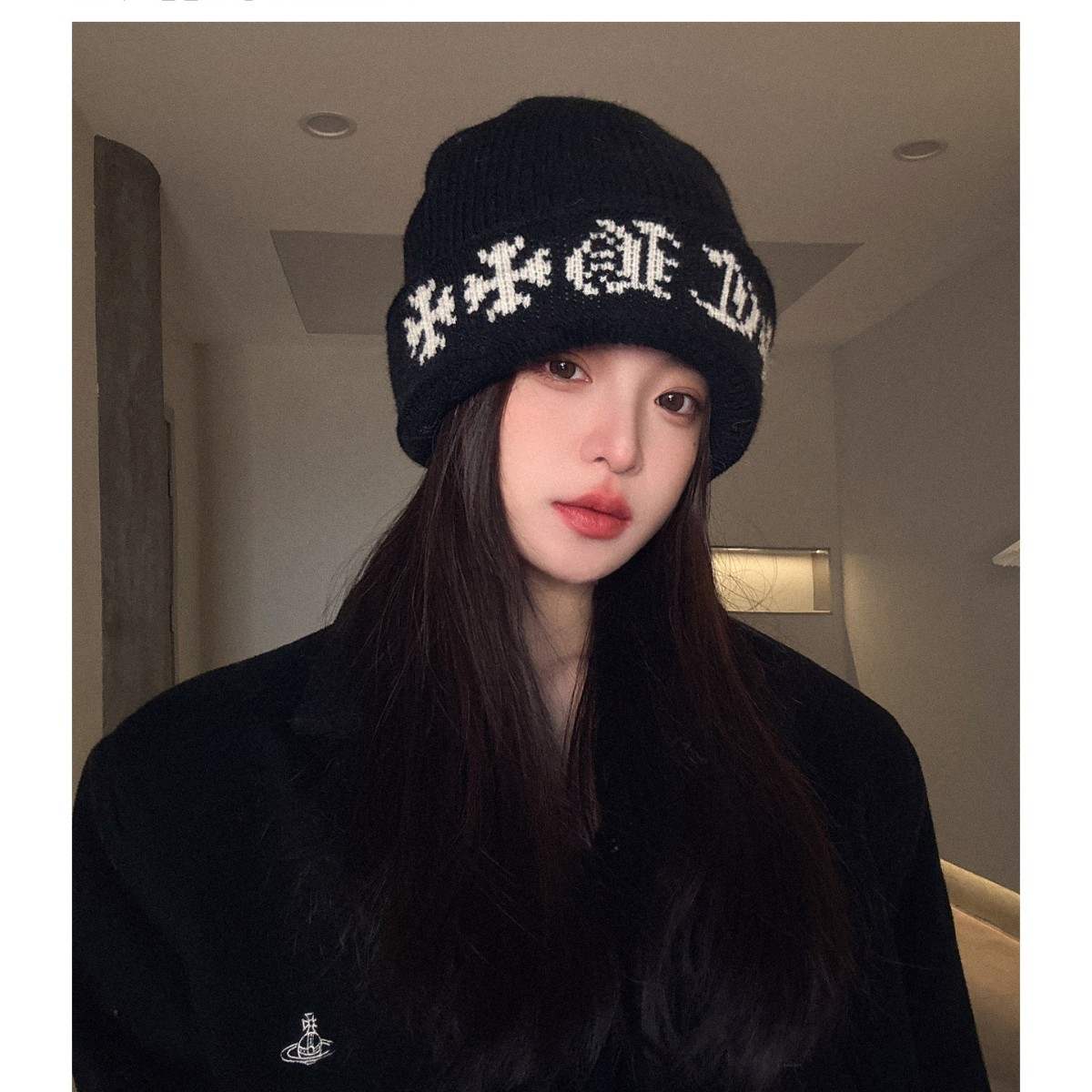 2025字母针织帽秋冬保暖