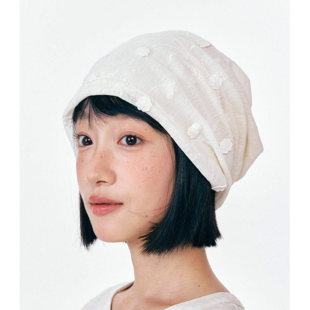 文艺复古花朵包头帽女