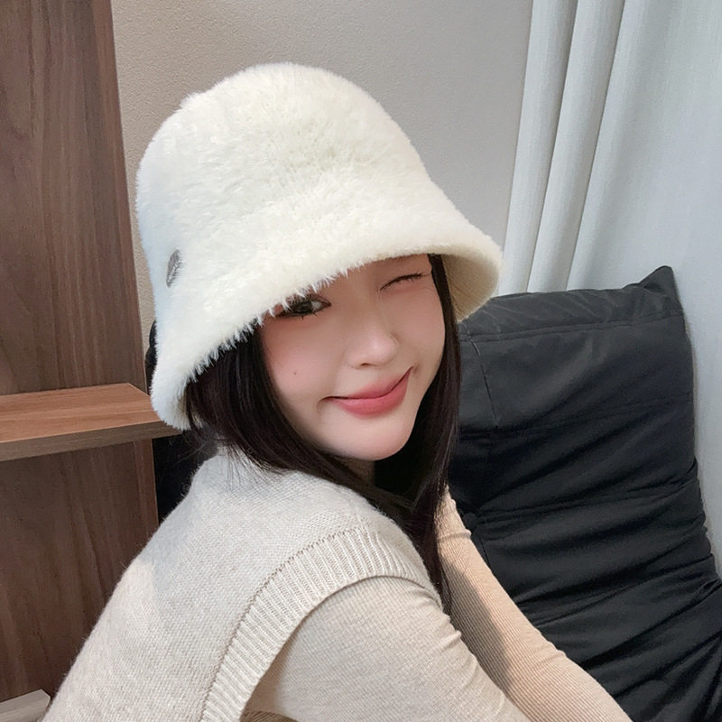 不掉毛仿貂毛!女显脸小渔夫帽