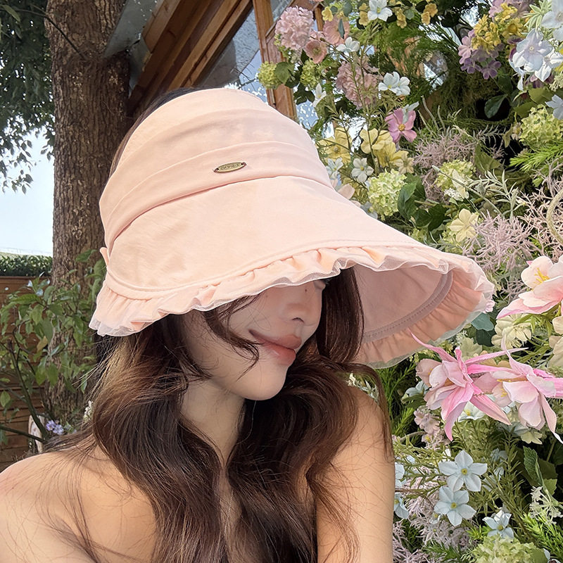 夏季女款空顶花边防晒遮阳帽