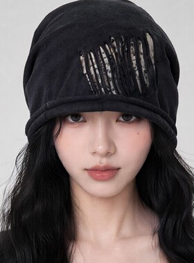 大头围显脸小堆堆帽女水洗