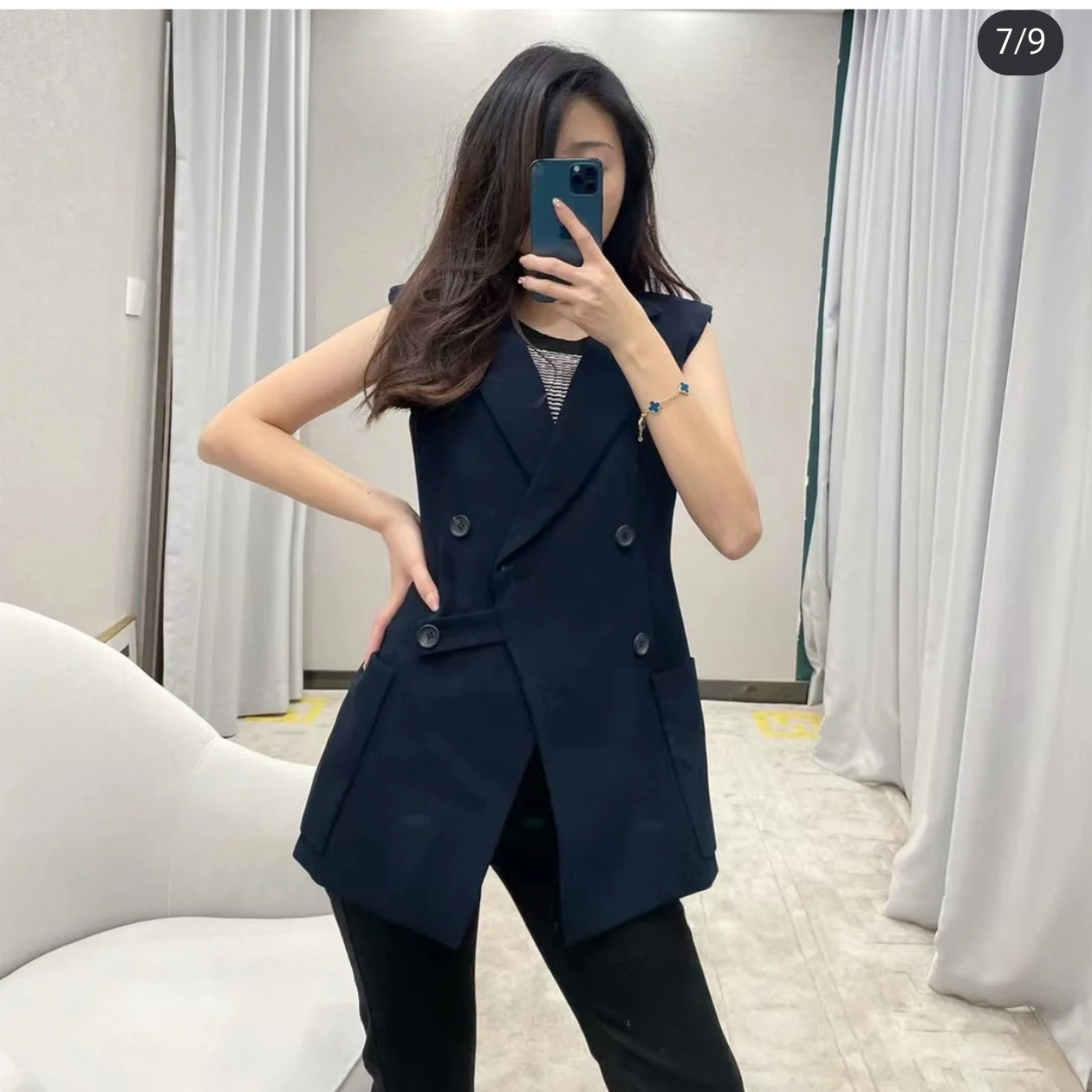 Lv 女士蓝色马甲uniform  159480