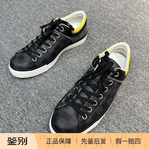 Louis Vuitton/路易威登黑色棋盘格系带休闲板鞋114830二手闲置