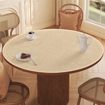 加厚餐桌垫防水防油免洗桌布2025年新款轻奢高级感法式圆形桌垫ec