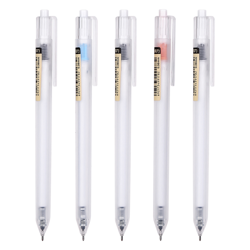 得力A115按动中性笔0.38mm全针管