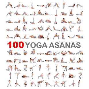 yoga瑜伽动作海报墙贴画100个瑜伽体位体式海报运动健身宣传挂图