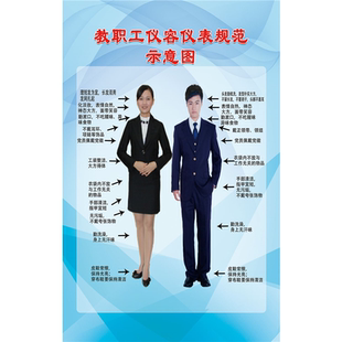 校园教职工仪容仪表规范示意图海报贴纸办公室装饰挂画