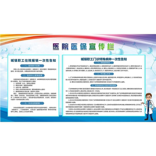 医院诊所基本医保政策宣传栏墙贴墙纸海报印制定制展板素材kt板