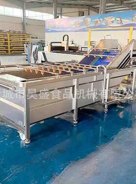 喷淋是苹果片清洗机商用菠萝圆片清洗风干设备连续式秋葵清洗机