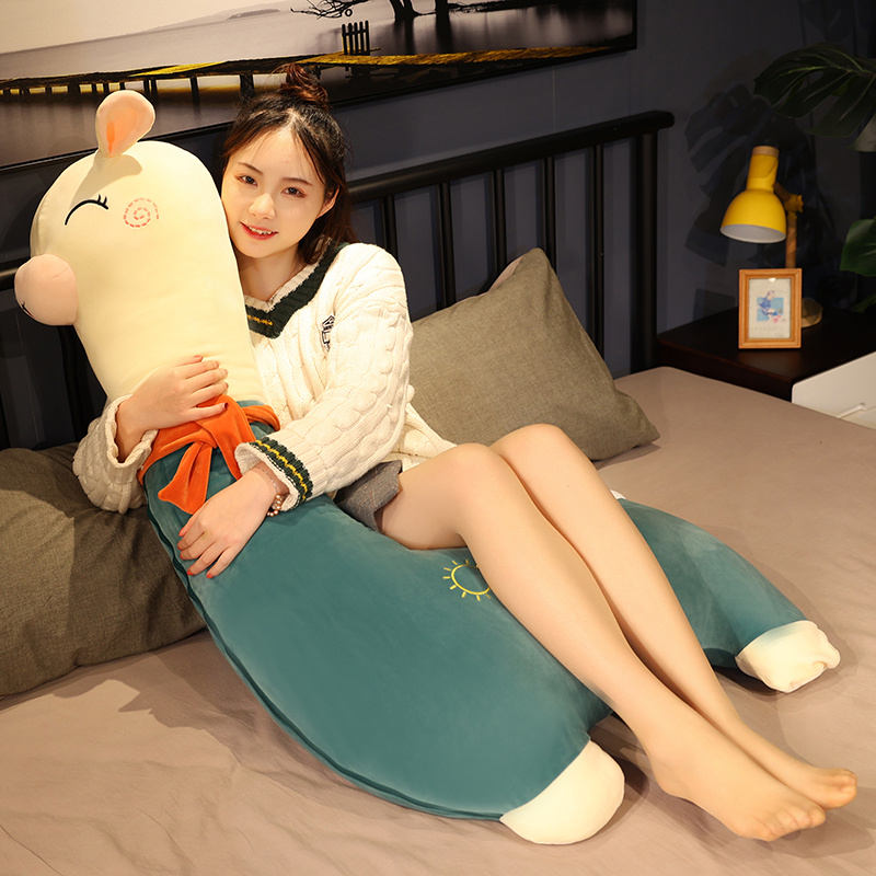 羊驼抱枕长条枕公仔女生可拆洗抱着睡觉夹腿超大娃娃玩偶毛绒玩具