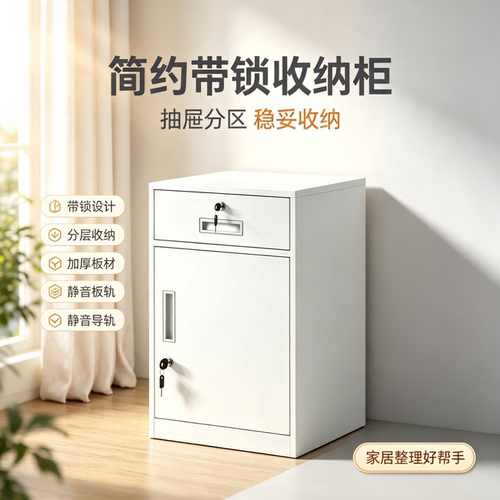 办公室铁皮带锁抽屉文件柜