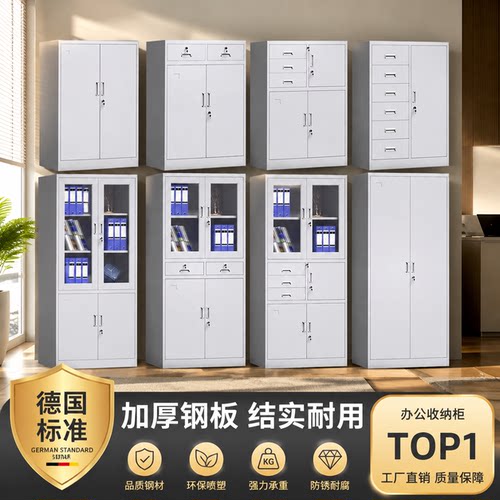 钢制办公矮柜带锁档案凭证储物柜