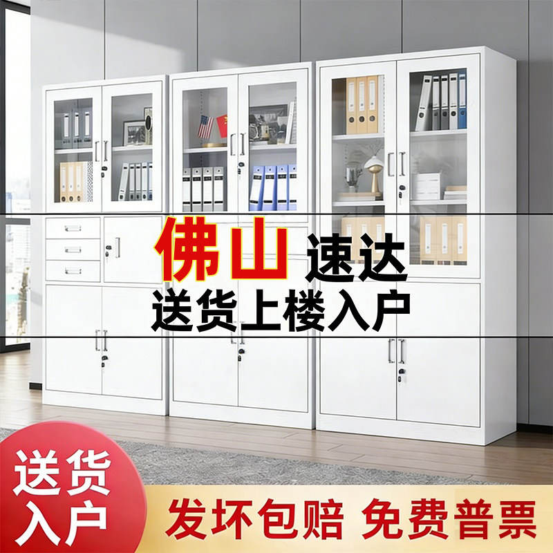 佛山钢制办公室文件柜铁皮柜子档案柜资料柜财务凭证带锁储物书柜图片