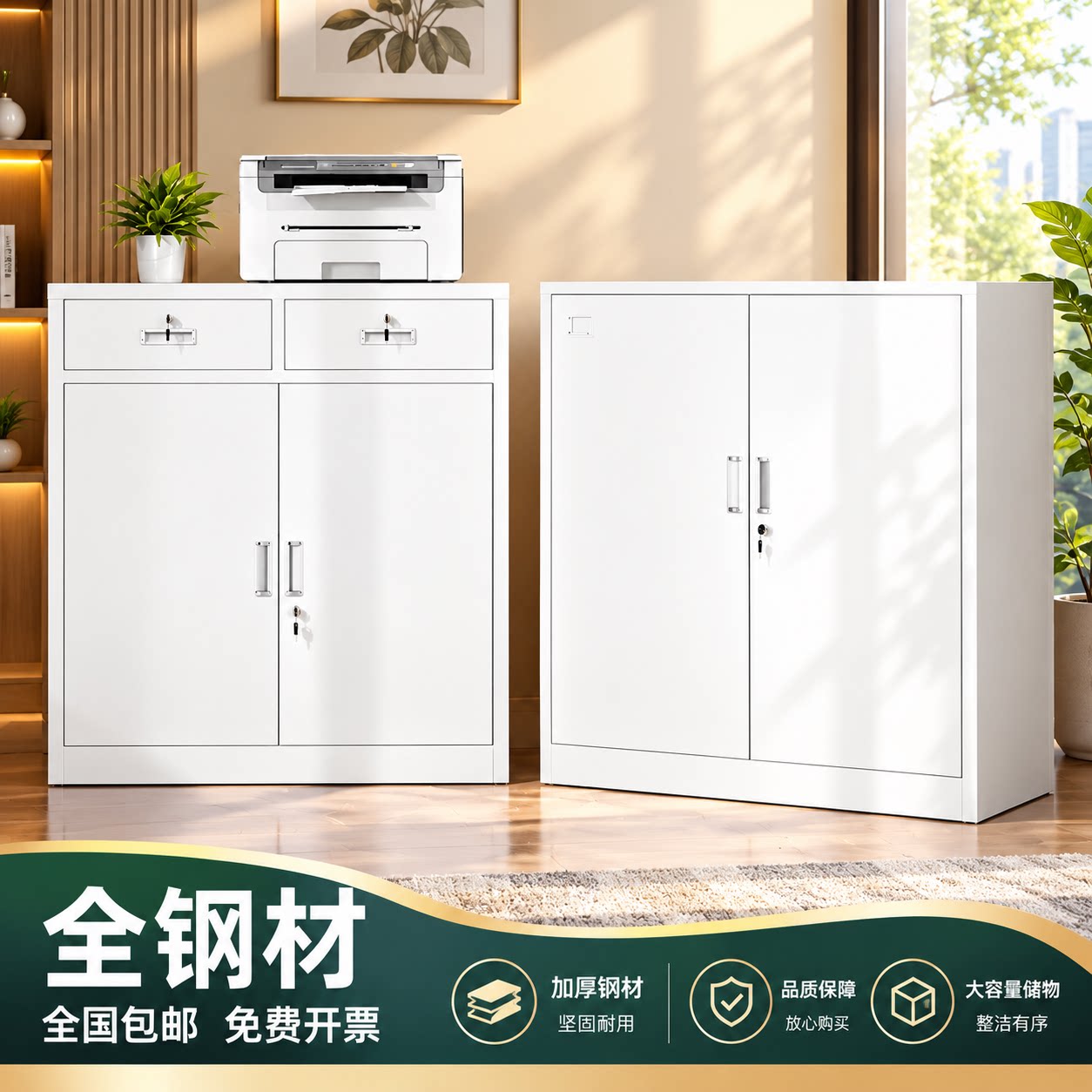 铁皮文件柜财务凭证抽屉矮柜图片