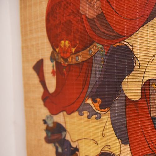 挂画竹帘中式复古书法图中式挂帘书房装饰画茶室玄关水墨竹