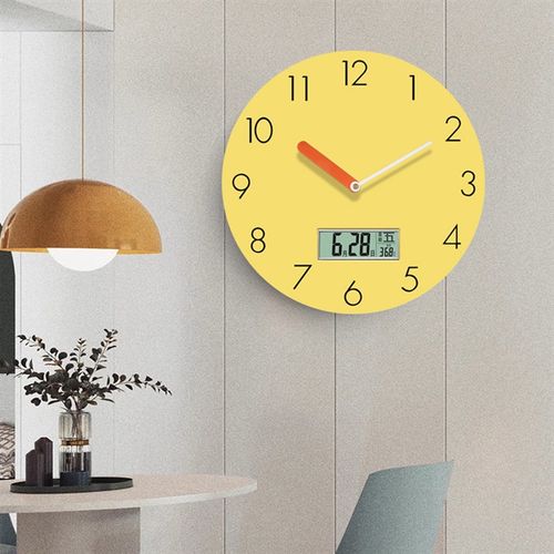 钟表挂钟客厅家用时尚免打孔现代时钟挂墙石英钟静音22新款