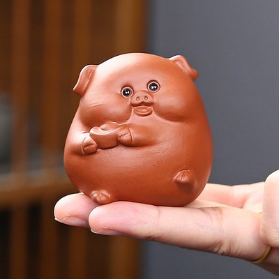 爱小猪紫砂茶宠精品养手工茶玩茶桌茶盘茶台装饰茶具