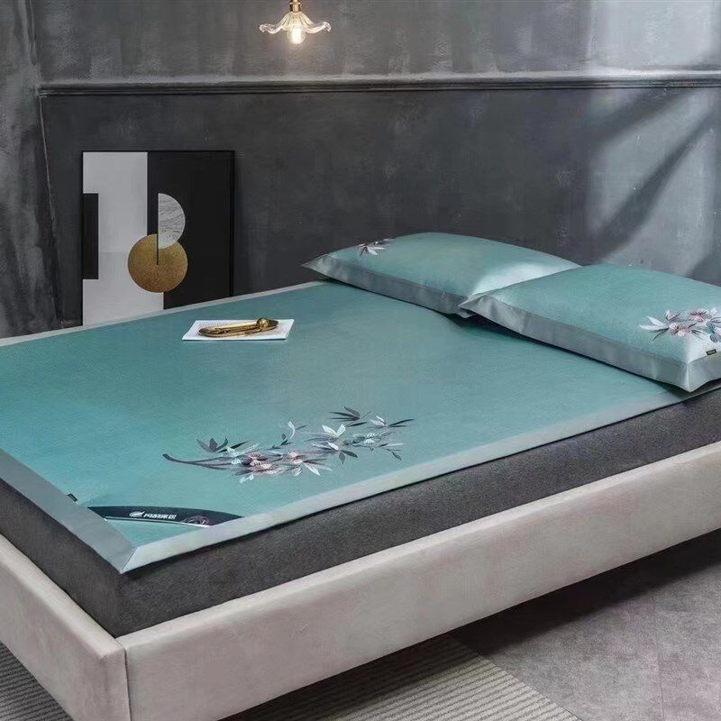 风韵家居夏季冰丝席三件水洗折叠空调席大孔透气 水洗凉席