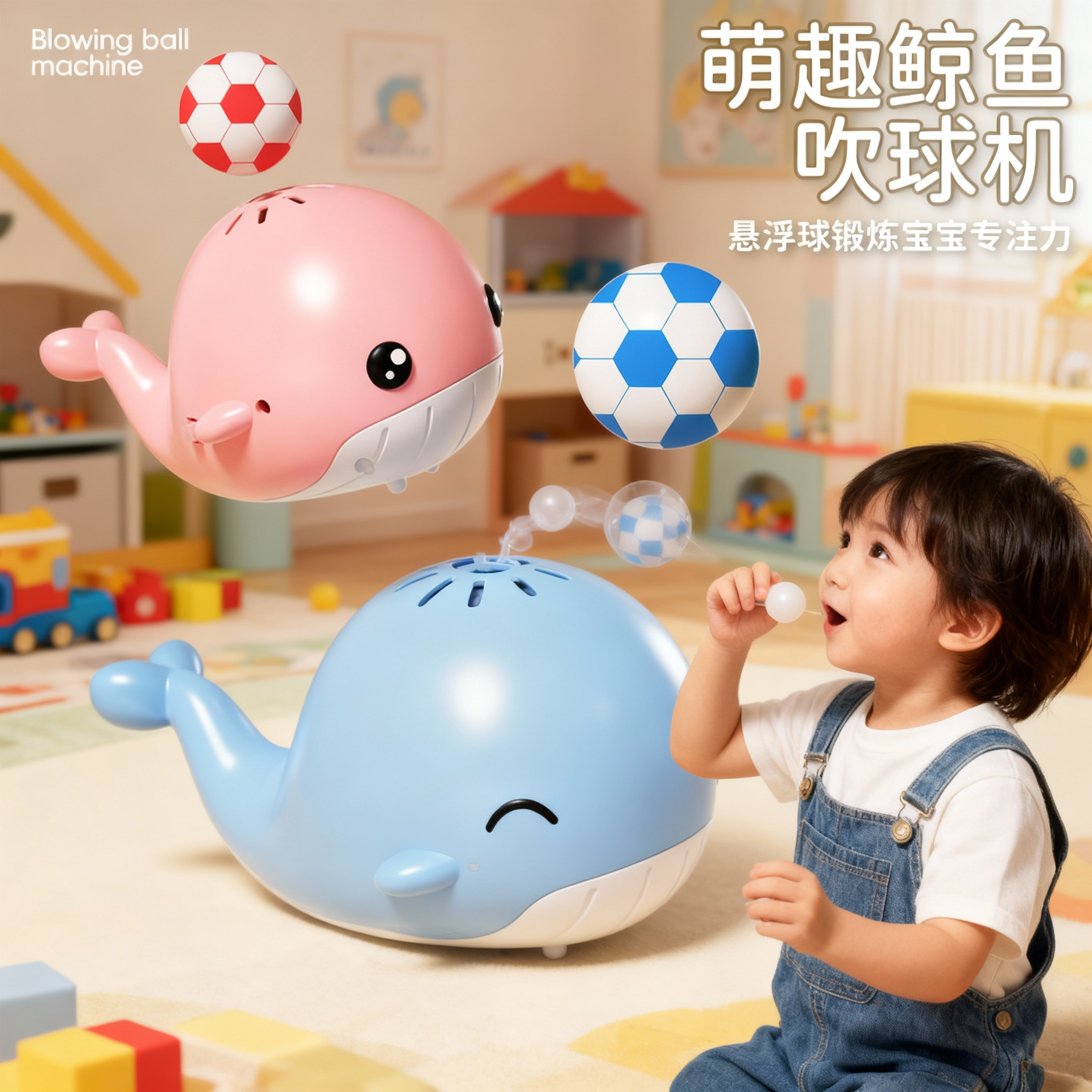 米图好玩鲸鱼悬浮球电动玩具