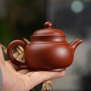手工原矿紫砂壶家用泡茶壶功夫茶壶130cc 宜兴李和平大红袍仿古壶