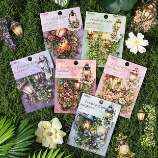 暗黑魅影贴纸包灯火花境系列灯饰主题手帐装饰素材贴10张入6款