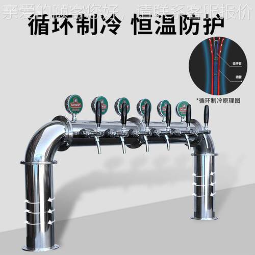 厂家产不D锈钢啤酒柱餐977厅酒吧生台扎啤机LE吧灯牌门型酒柱