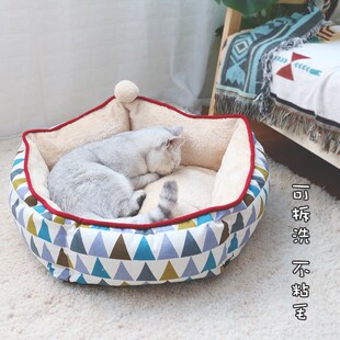 通用冬天保暖猫咪垫子睡垫泰迪博美比熊狗窝小型犬 可拆洗猫窝四季