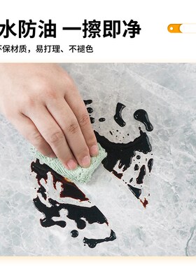 厨房贴纸防水防油自粘墙纸大理石墙贴灶台桌面Q台面柜贴纸家具贴