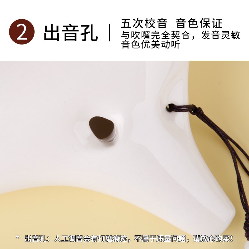 风雅陶笛 12孔陶笛 AC中音C调十二孔演奏陶笛 音准好带曲谱 荷韵