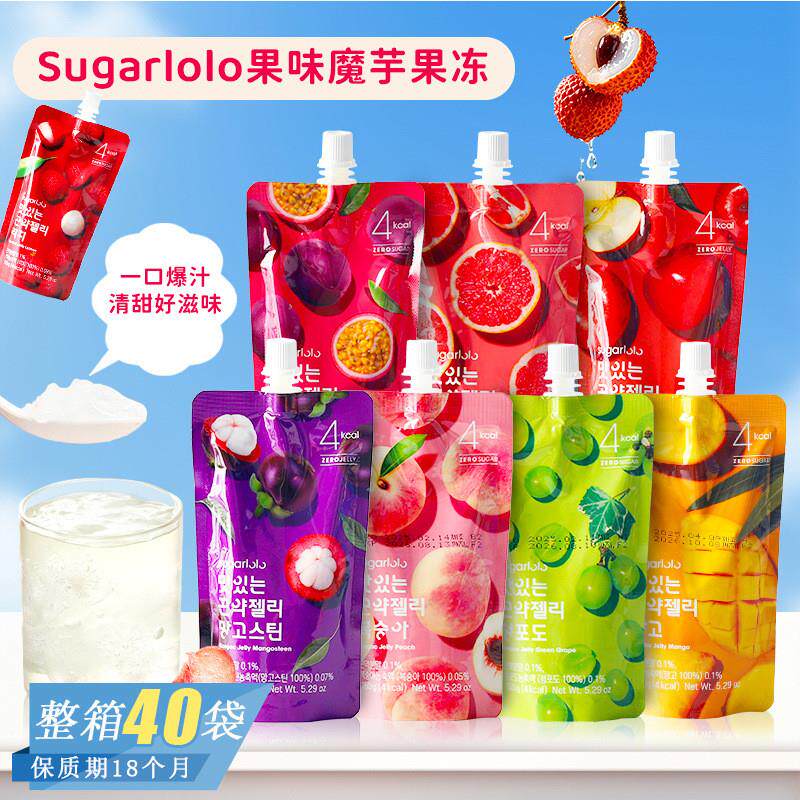 韩国进口 西柚苹果桃子味魔芋果冻网红儿童果汁休闲零食