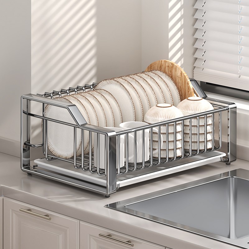 碗碟收纳架沥水篮碗盘架不锈钢碗架家用台面放碗筷碟子盘子置物架