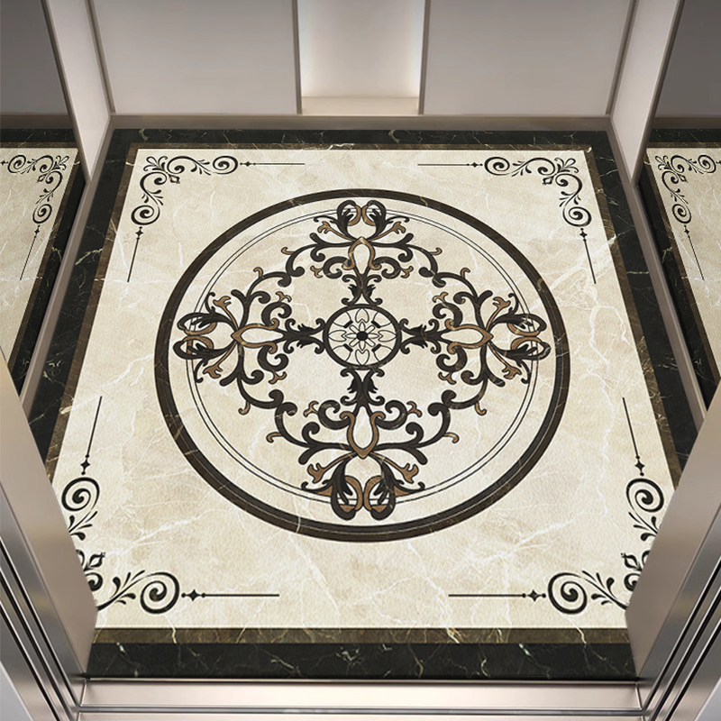 电梯轿厢地垫电梯地毯地板PVC免洗耐磨定制logo高档仿大理石防水