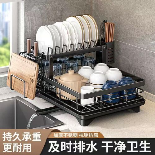 厨房置物架碗碟收纳架晾洗放碗架碗筷盘子N收纳沥水架碗盘收纳盒