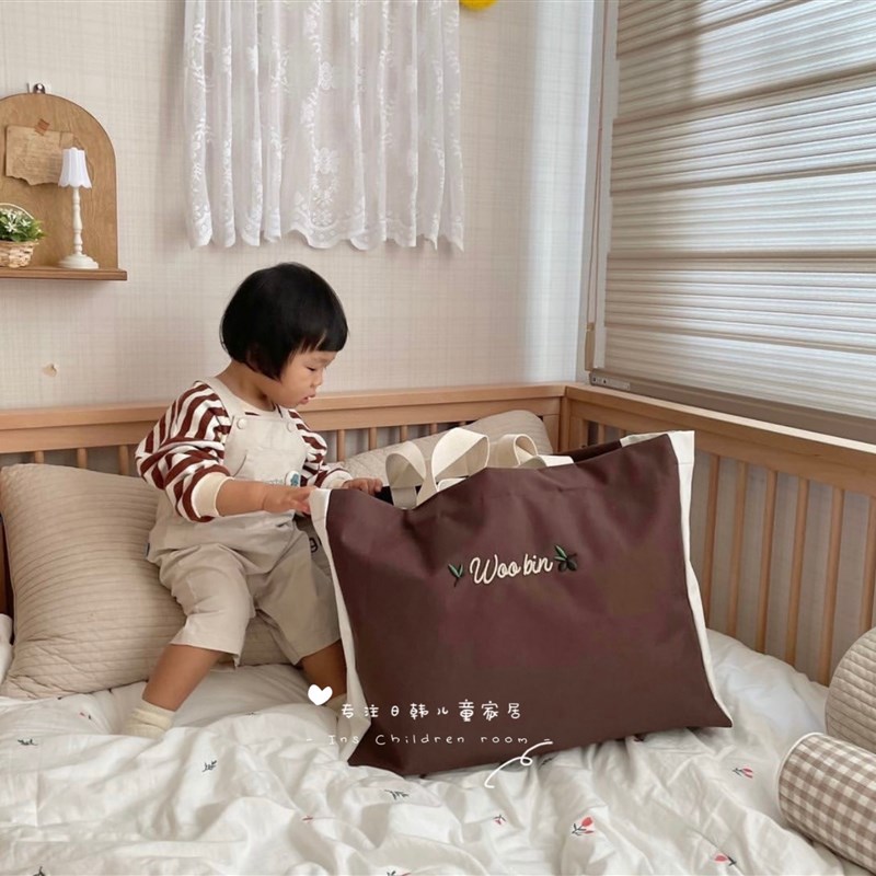 韩国ins幼儿园被子棉帆布收纳袋大容量衣M物整理袋搬家被褥收纳包