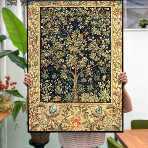 幸福树 经典欧式j花鸟无框画 美式客厅装饰画玄关发财树 电表箱画