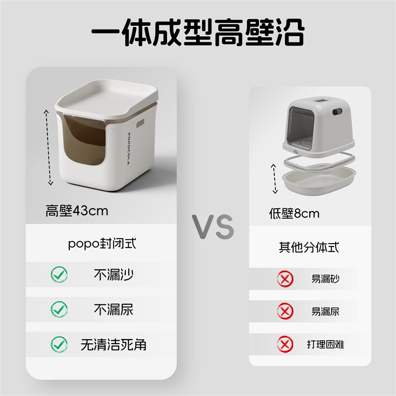 全封闭猫砂盆超大号防臭防外溅加高双层猫厕所猫窝一体猫沙盆隔臭