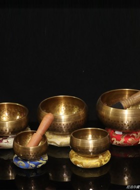 尼泊尔手工佛音碗响铜瑜伽冥想颂钵音疗静心钵铜磬钵盂法器佛音钵